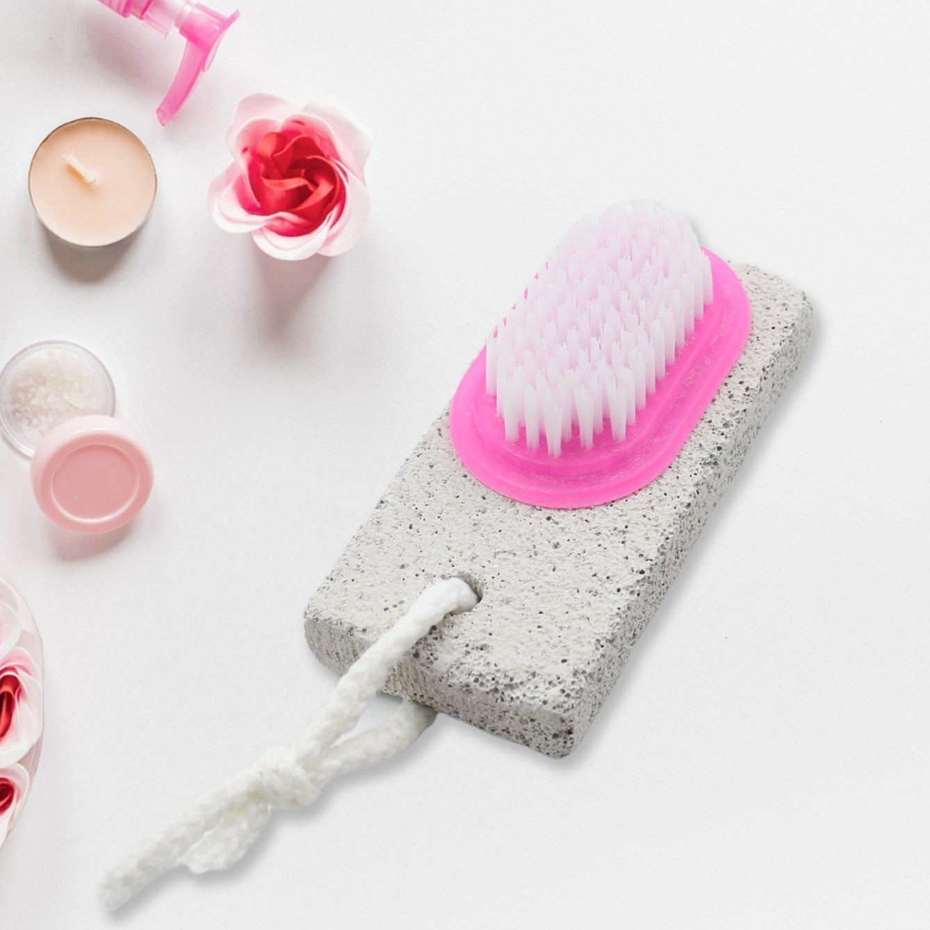 2-in-1 Foot Care Brush with Pumice Stone for Dead Skin Removal & Pedicure - Happy Price - Image 1