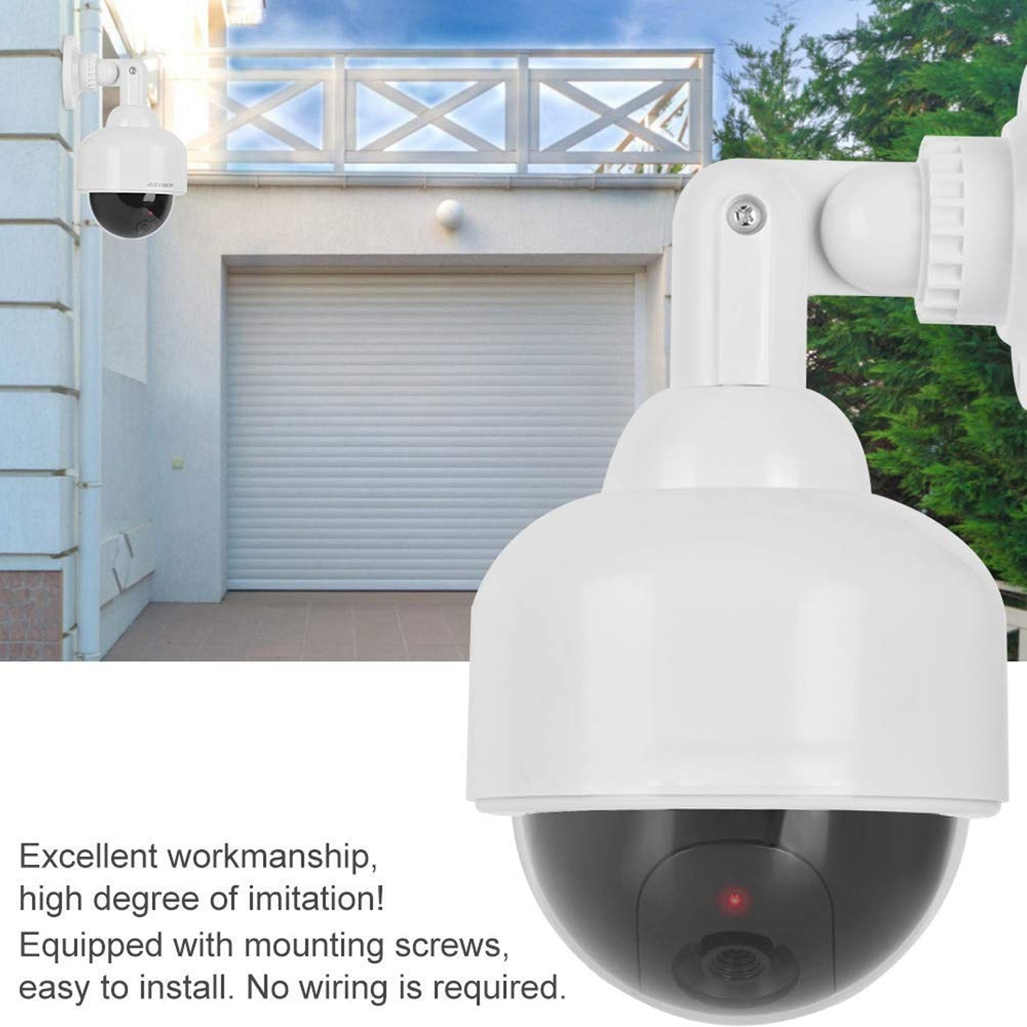 Realistic Dummy CCTV Camera with Flashing Red LED - Indoor/Outdoor Security Deterrent (1 Pc) - Happy Price - Image 3