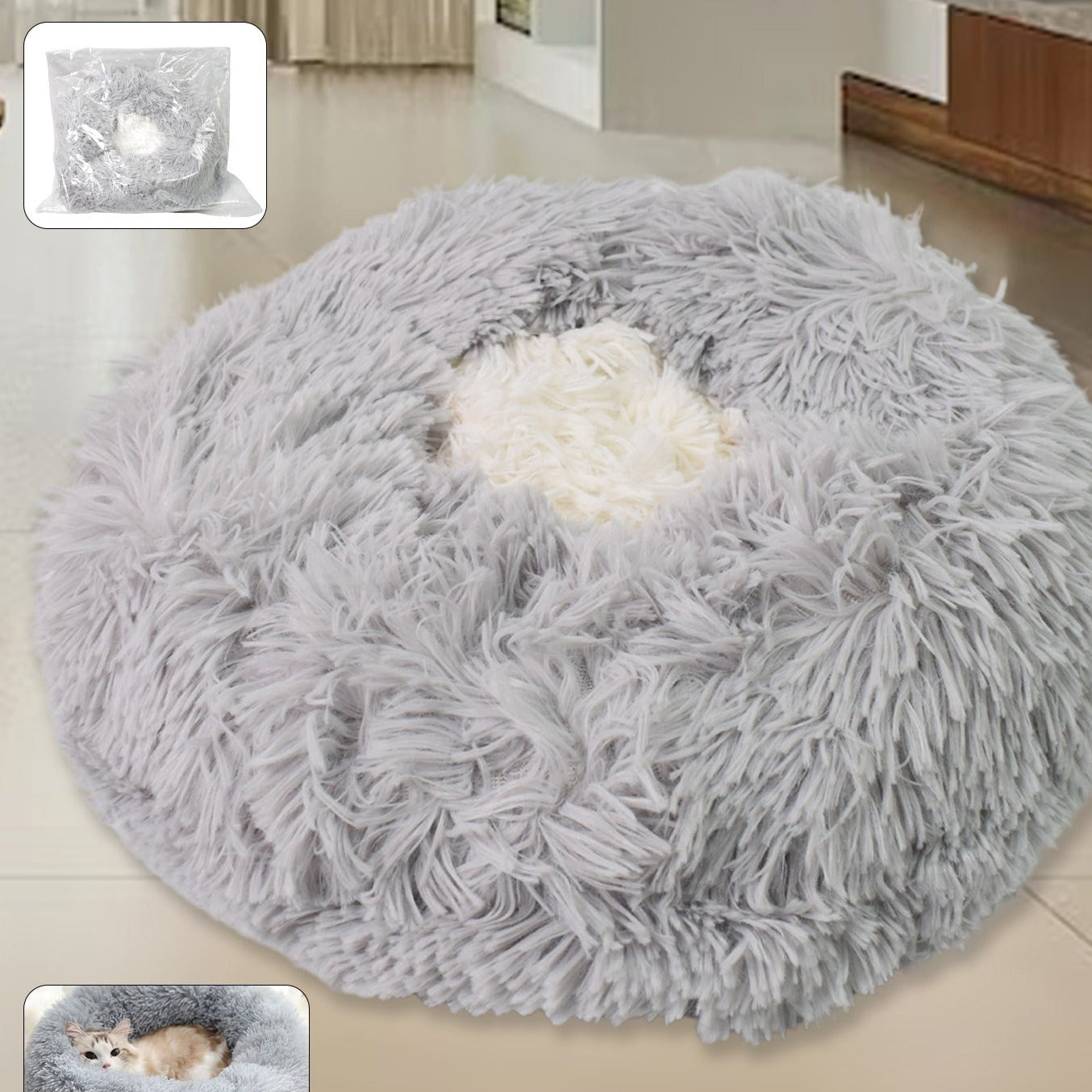 Round Dog Beds For Small Medium Dogs And Cats (1 Pc) - Happy Price - Image 1