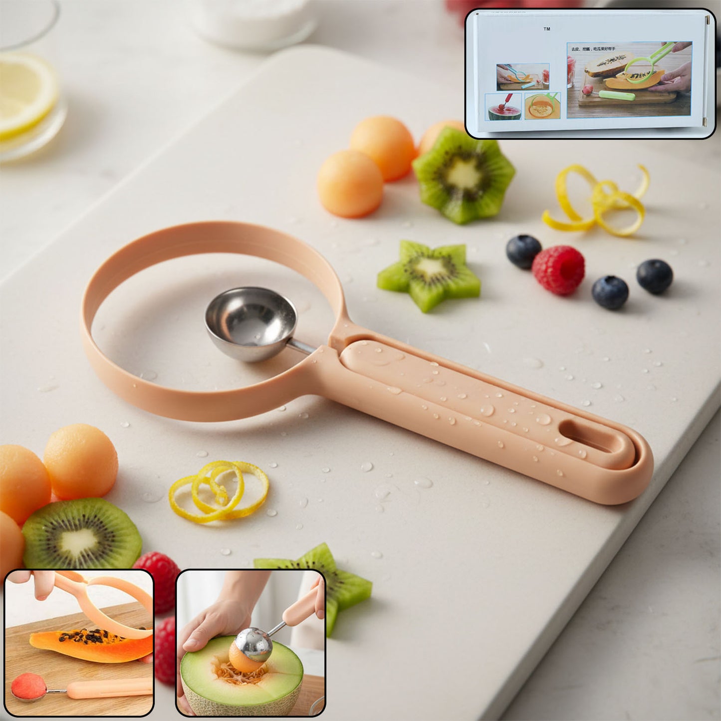 2-in-1 Fruit Slicer & Scooper Tool (1 Pc) - Happy Price - Image 2
