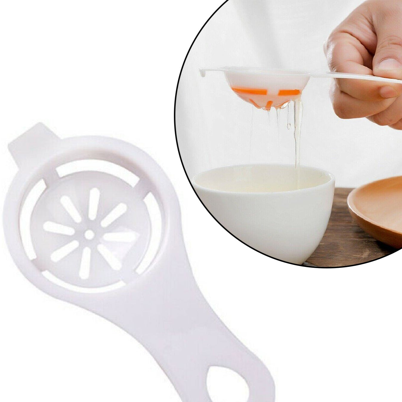 Egg Yolk Separator Egg White Yolk Filter Separator Egg Strainer Spoon Filter Egg Divider - Happy Price - Image 1