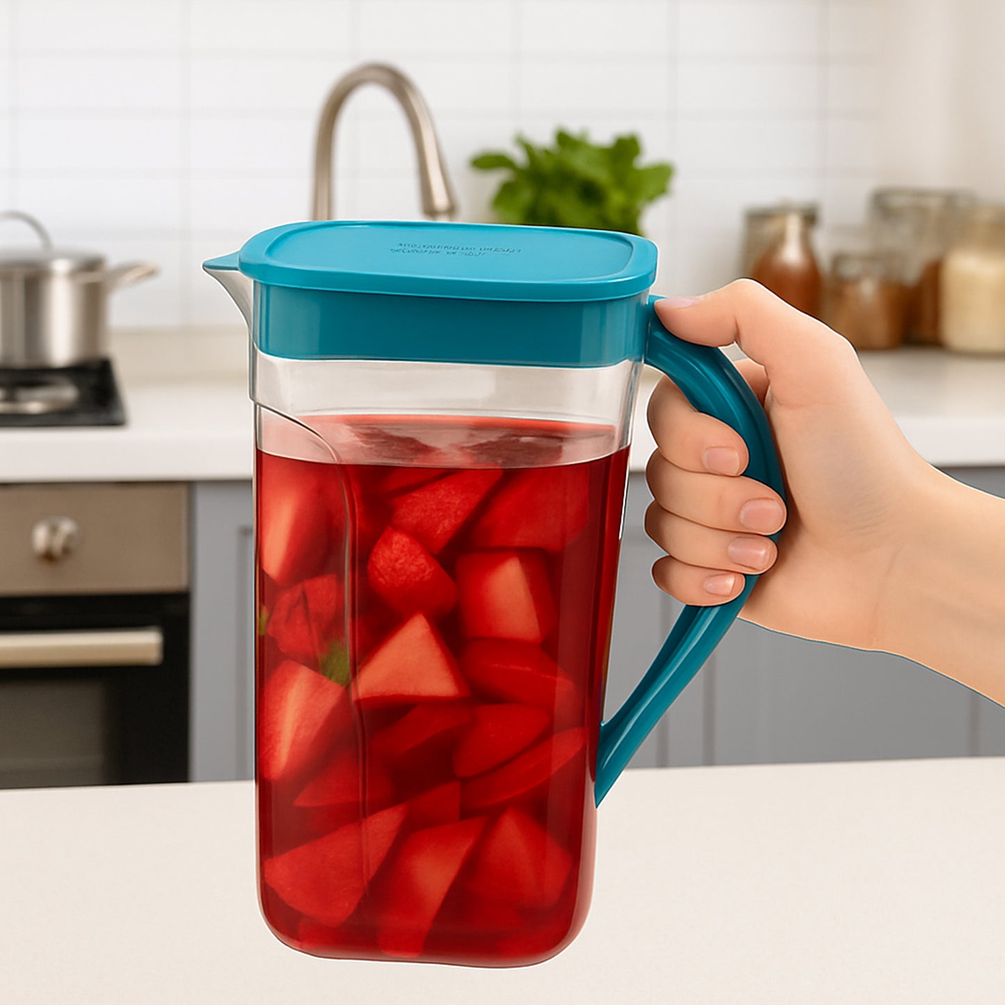 1500ml Plastic Juice and Water Jug with Secure Lid and Easy Grip Handle - Happy Price - Image 6