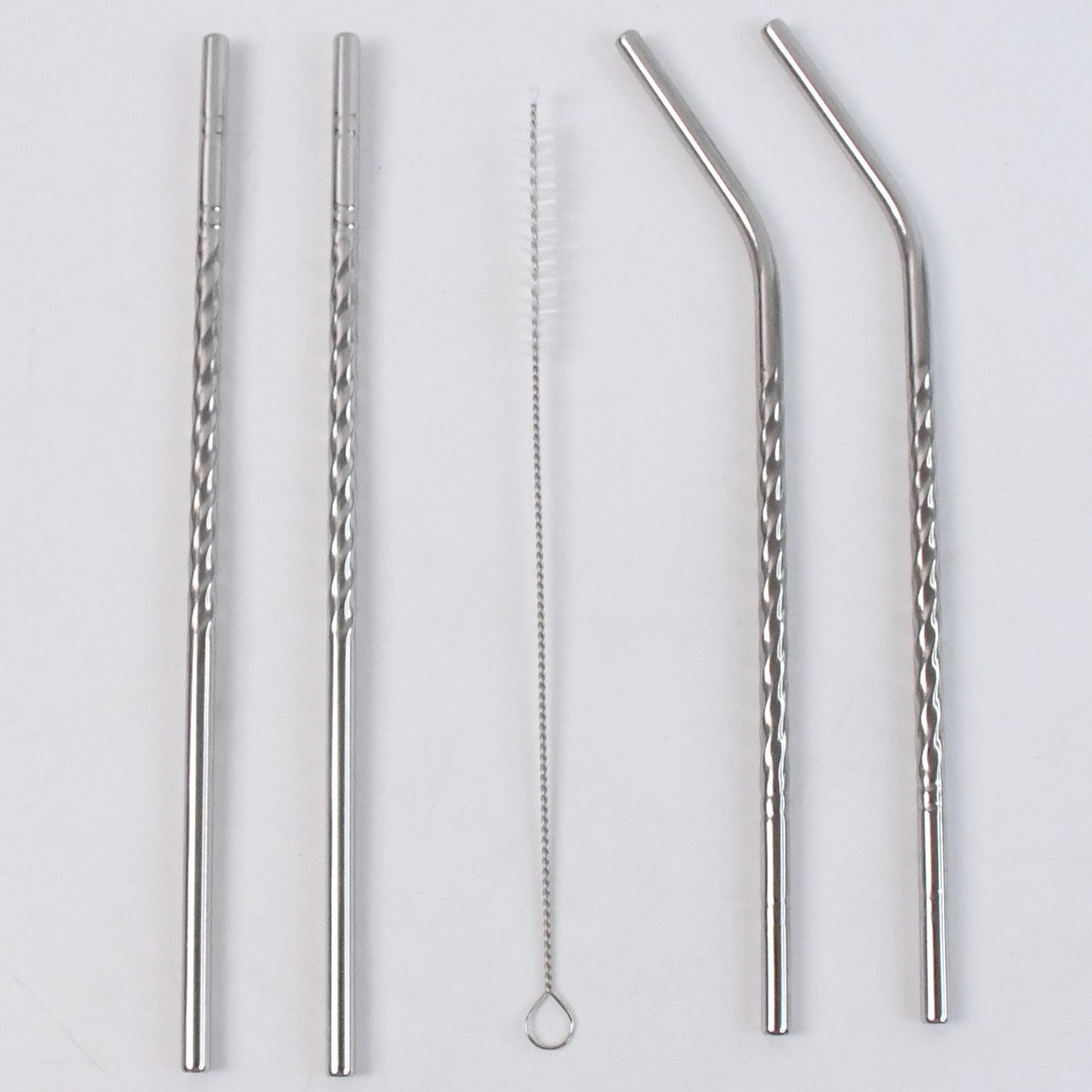 Reusable Stainless Steel Straws Set Of 5 (2 Straight Straws 2 Bent Straws 1 Brush) - Happy Price - Image 4