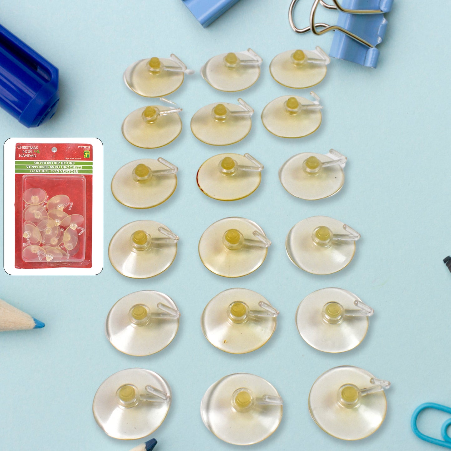 Transparent Rubber Vacuum Sucker Suction Cup Hooks (18 Pcs Set) - Happy Price - Image 2