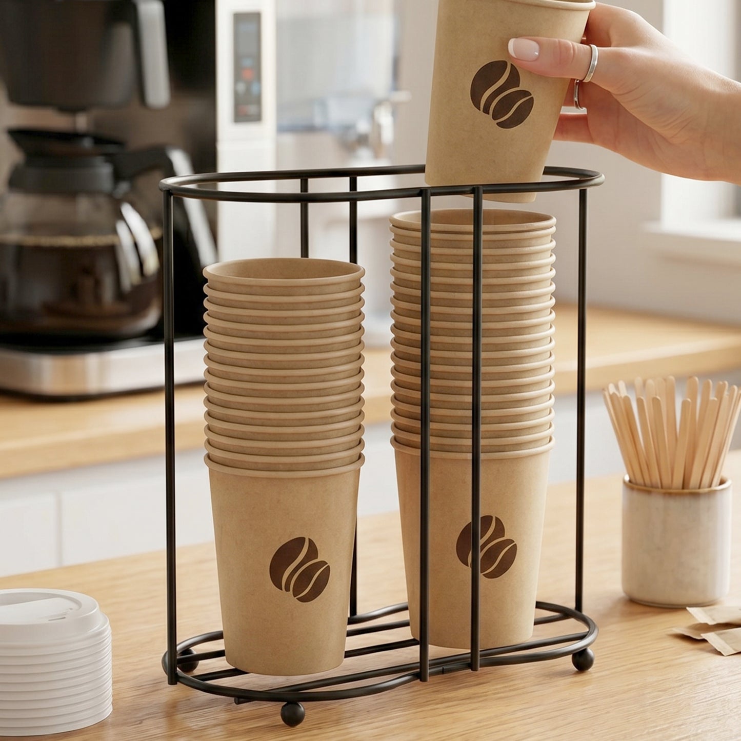 Metal Desktop Cup Organizer Stand - 1 Pc - Happy Price - Image 2