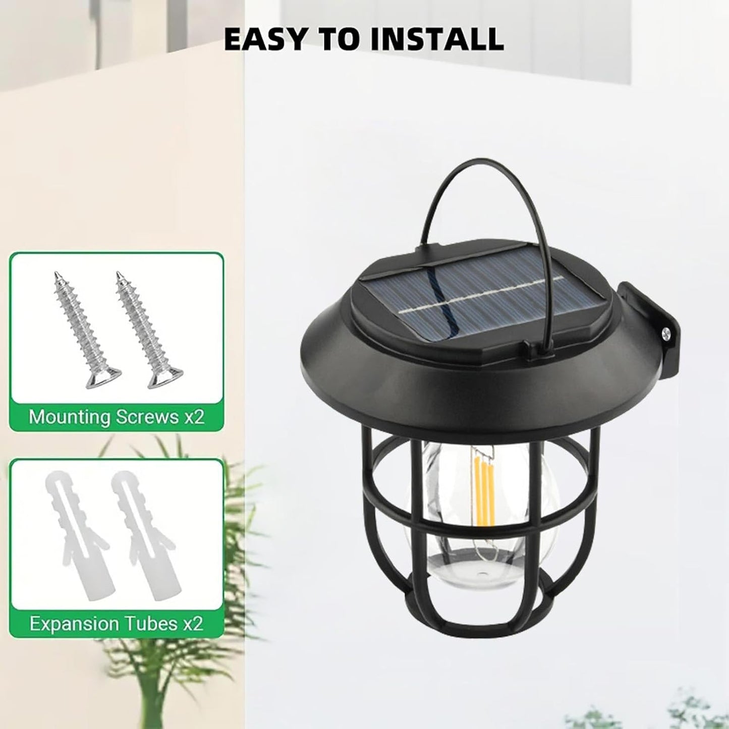 Solar Lantern Wall Lights Fixtures With Motion Sensor (1 Pc) - Happy Price - Image 3