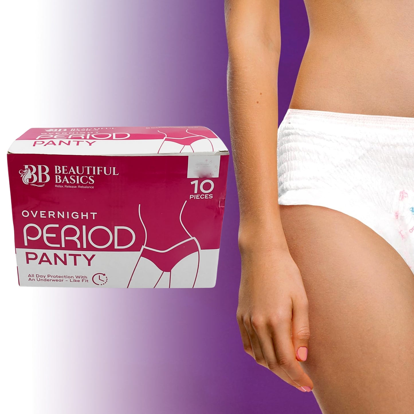 Womens Emergency Kit Travel Kit- Includes Seamless Underwear Pantyliner Feminine Hygiene Sachet First Period Kit (10 Pcs) - Happy Price - Image 3