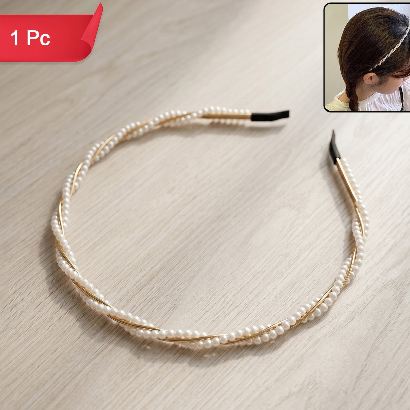 Elegant Pearl Design Hairband (1 Pc)