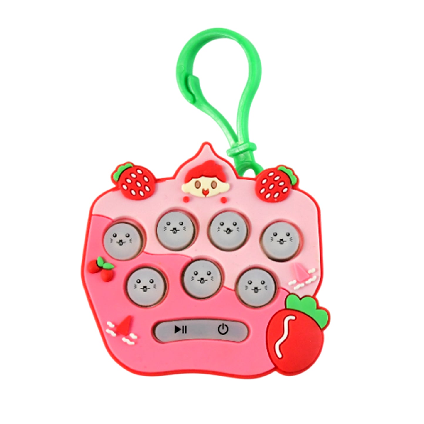 Strawberry Pop It Keychain Toy - 9 Bubbles, Stress Relief Fidget (1 Pc) - Happy Price - Image 4