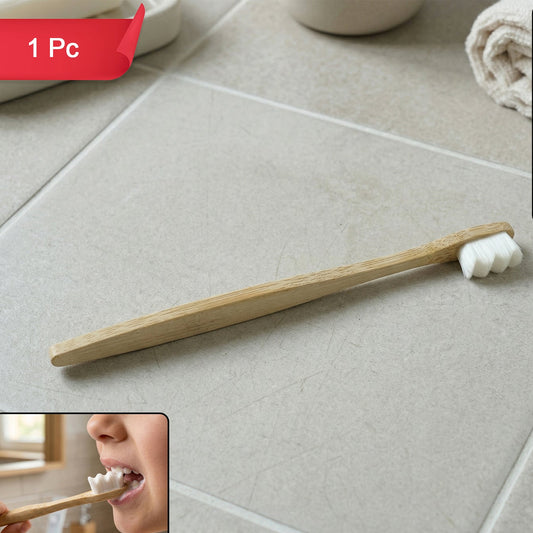 Natural Wooden Handle Tooth Cleaning Brush With Case (1 Pc)