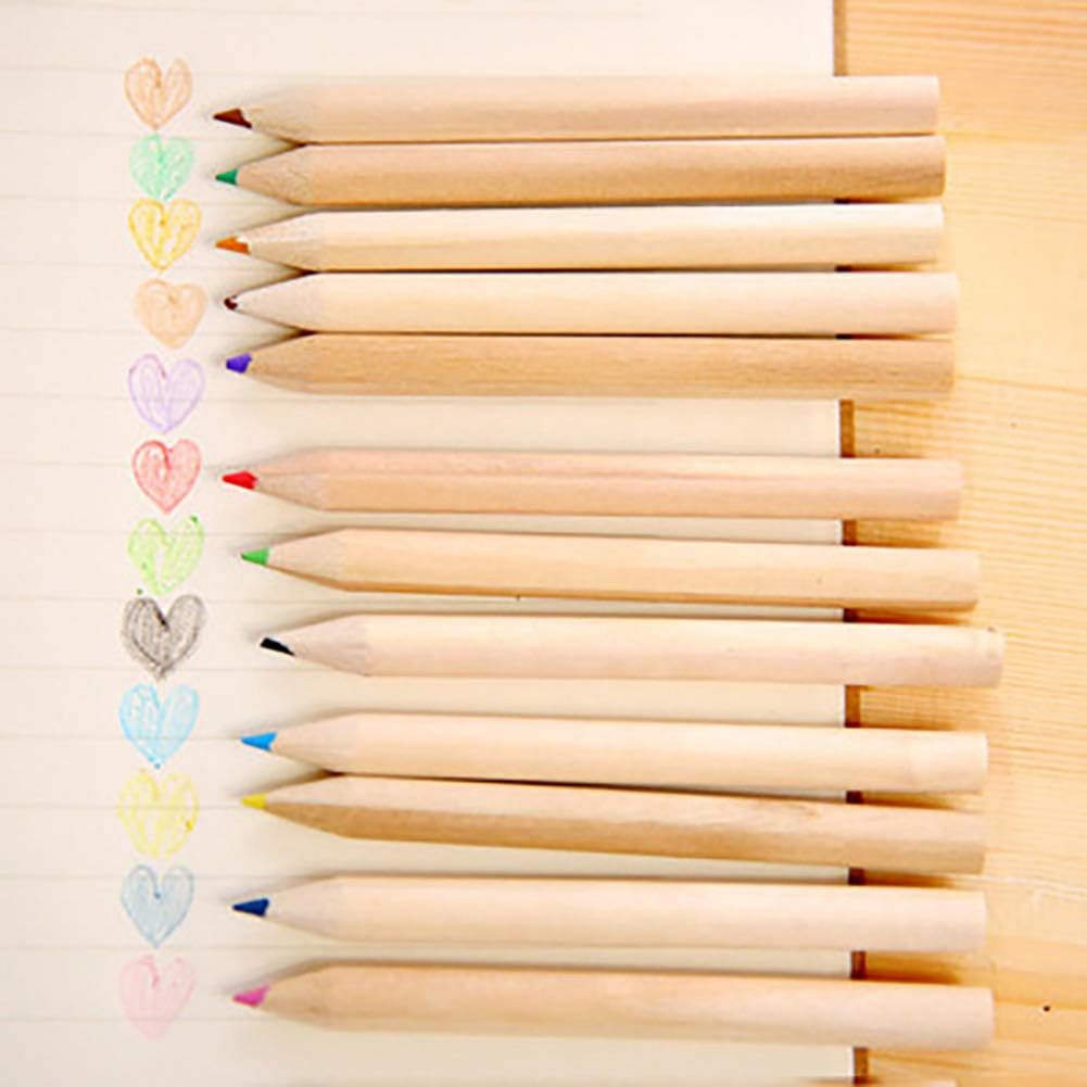 12 Colouring Pencils Kids Set Pencils Sharpener Mini Drawing Colored Pencils With Sharpener Kawaii Manual Pencil Cutter Coloring Pencil Accessory School Supplies For Kid Artists Writing Sketching - Happy Price - Image 3
