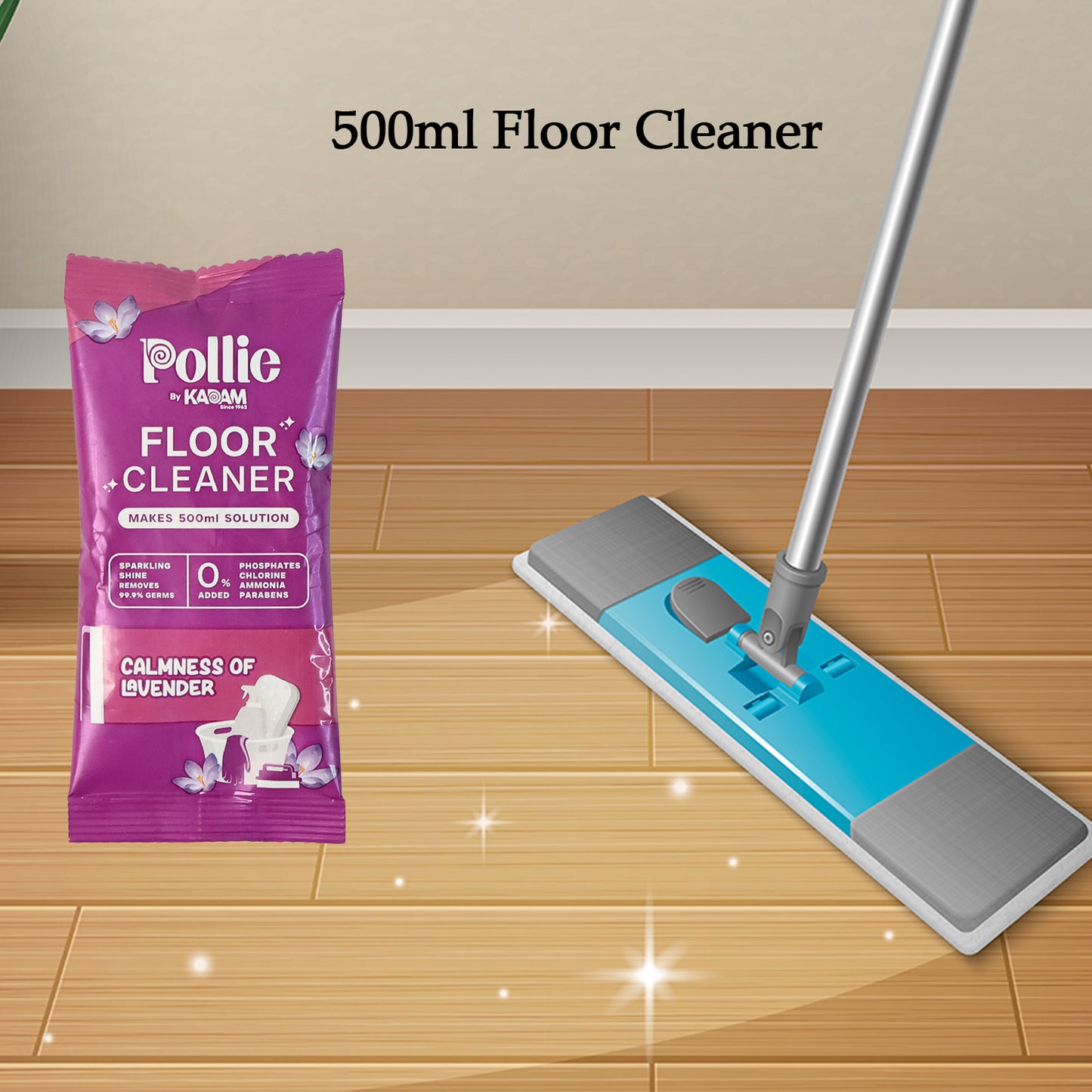 Pollic Kadam Concentrated Floor Cleaner Sachet - Lavender, 50 Gm - Happy Price - Image 6