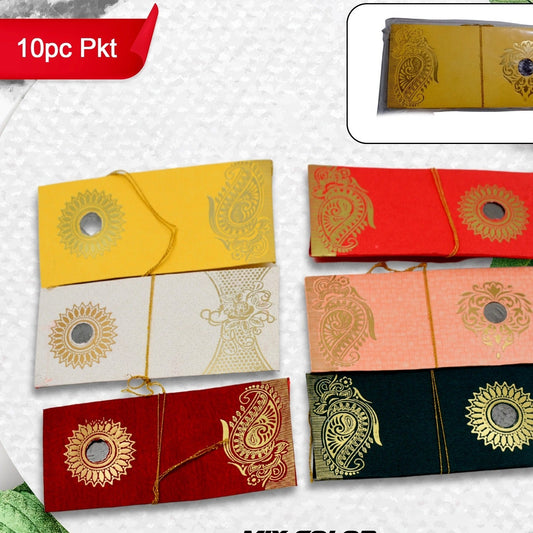 7652 Wedding Gift Envelopes Pack Of 10 Pcs With Coin Money Cash Gift Cover Shagun Birthday Marriage Baby Shower Anniversary Money Envelope Lifafa Envelope Multicolor Premium Envelope (10 Pcs Set)
