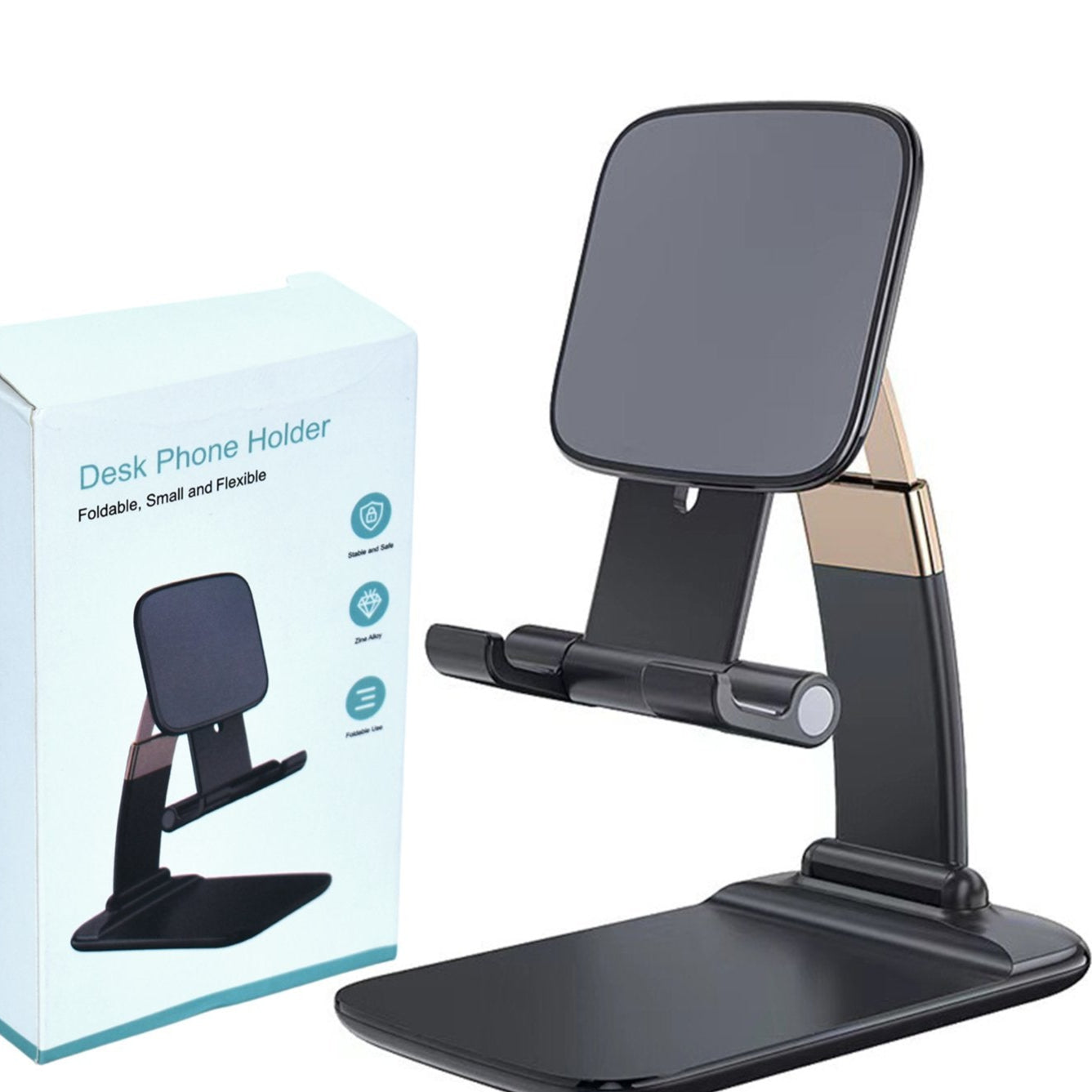 Phone Holder For Table Foldable Universal Mobile Stand For Desk - Happy Price - Image 1