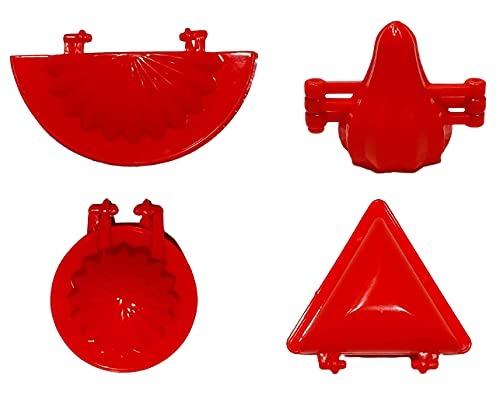 4 Pcs Plastic Red Kitchen Tool Mould Dough Press - Happy Price - Image 6