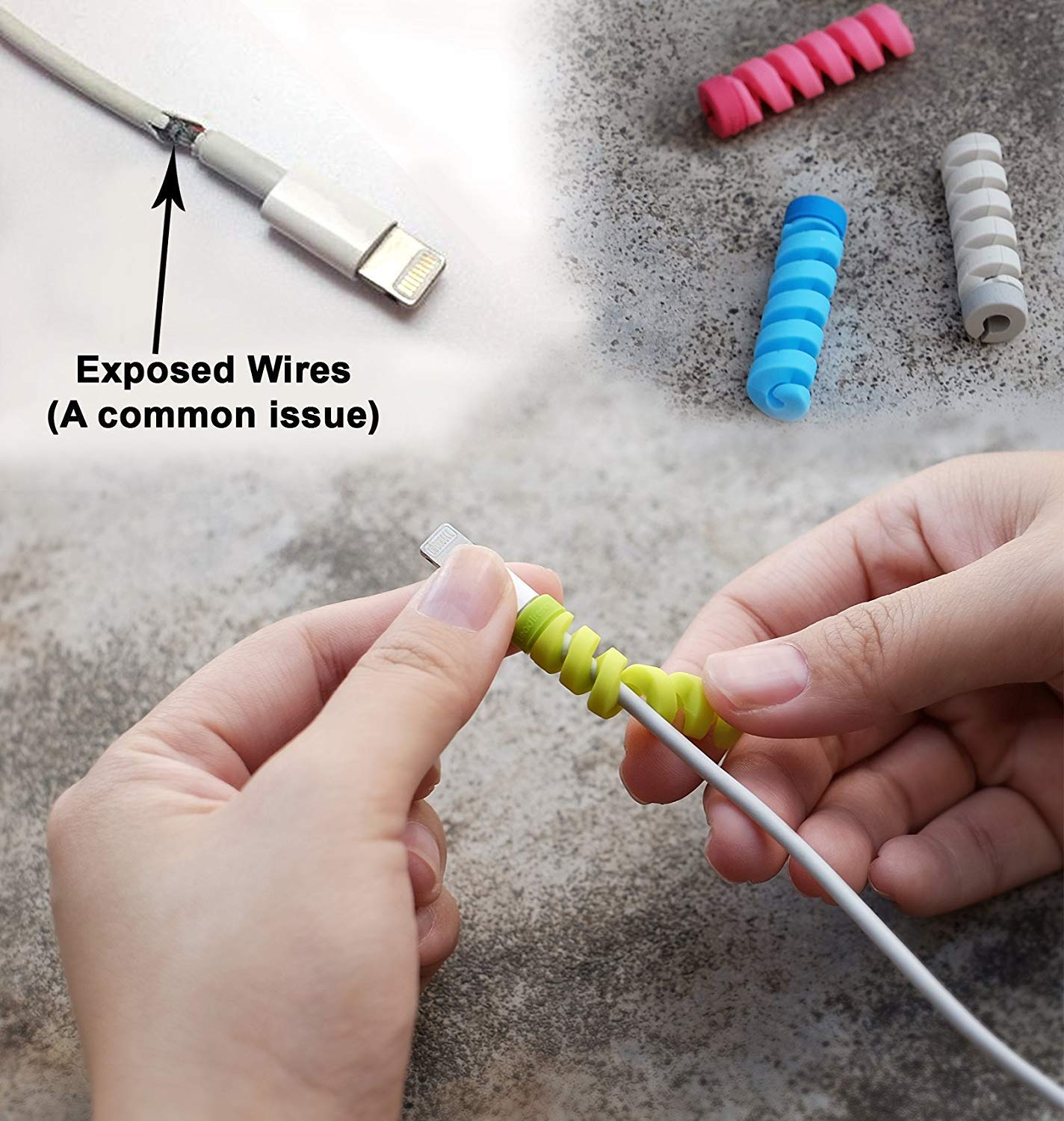 Spiral Charger Spring Cable Protector Data Cable Saver - Happy Price - Image 7