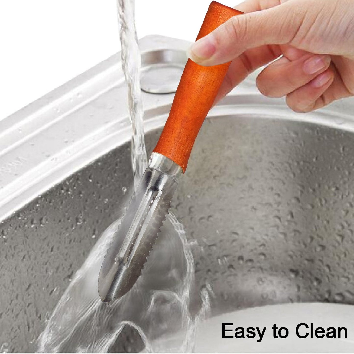 Wooden Handle Stainless Steel Vegetable & Fruit Peeler - Happy Price - Image 5