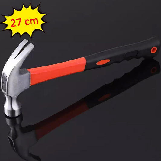 27cm Fibreglass Handle Claw Hammer for Carpentry and Nail Removal - Happy Price - Image 1