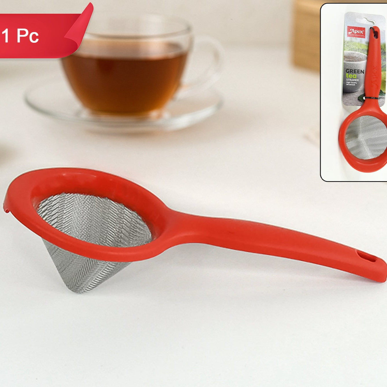 Apex Premium Green Tea Strainer With Fine Stainless Steel Mesh - Happy Price - Image 1