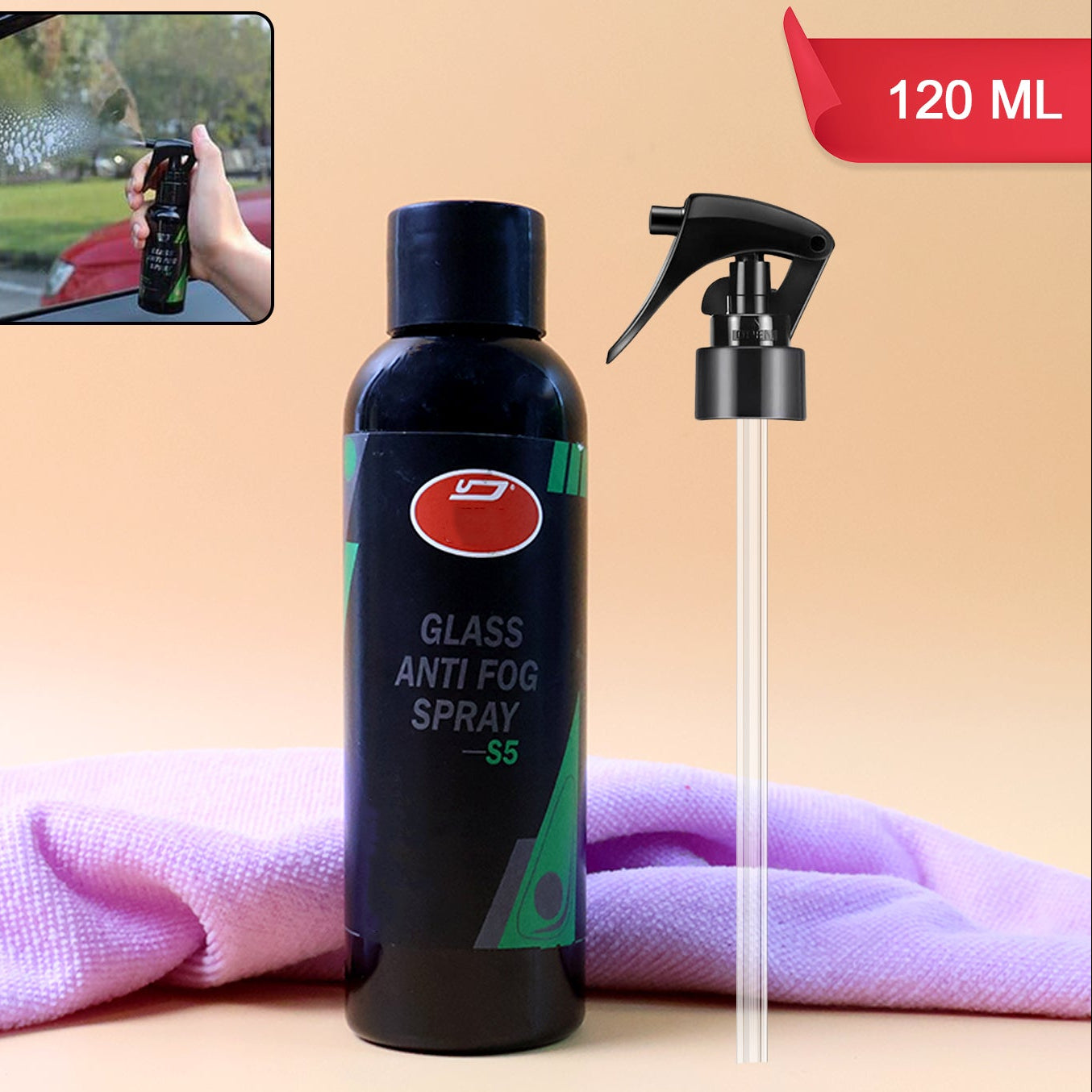 Glass Anti Fog Spray 120ml for Clear Vision - Happy Price - Image 1