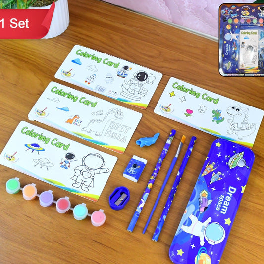 Space Adventure Kids Stationery Gift Set (1 Set) - Coloring Fun & Learning Kit - Happy Price - Image 1