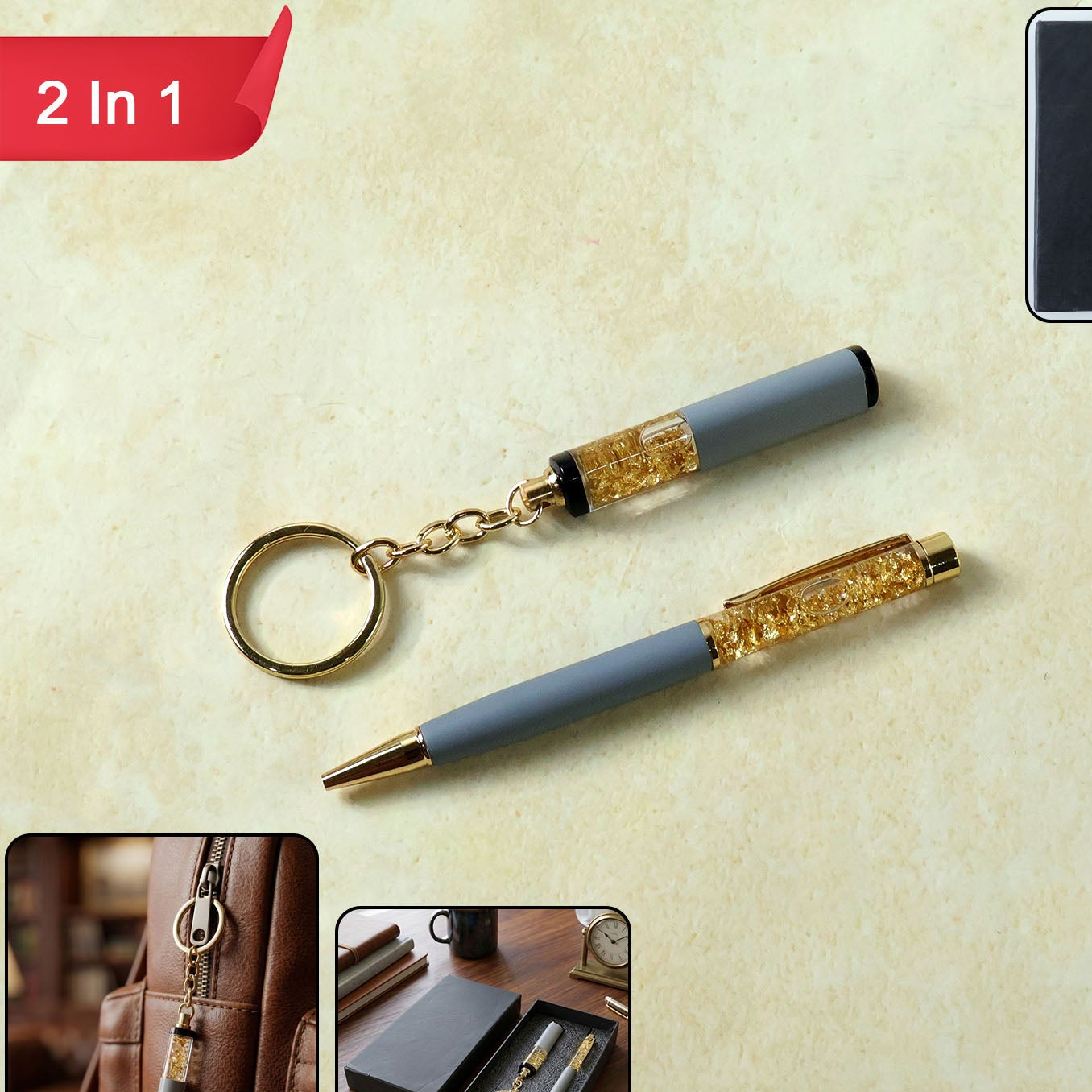 Premium 2 In 1 Keychain And Pen Combo Gift Set