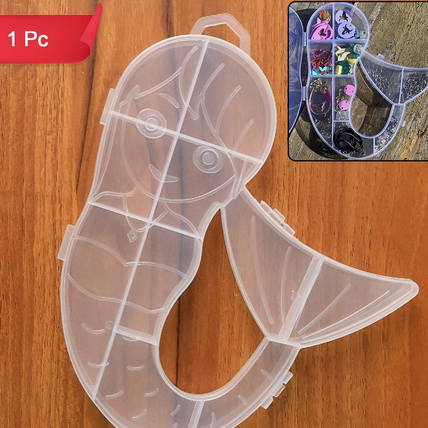 Mermaid Shape Plastic Storage Organizer Box (1 Pc) - Happy Price - Image 1