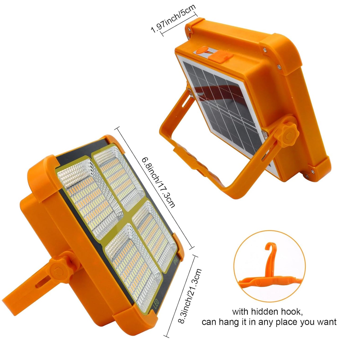 Solar LED Flood Light with Power Bank, 4-Panel, USB Rechargeable, IP66 Waterproof (1 Pc) - Happy Price - Image 6
