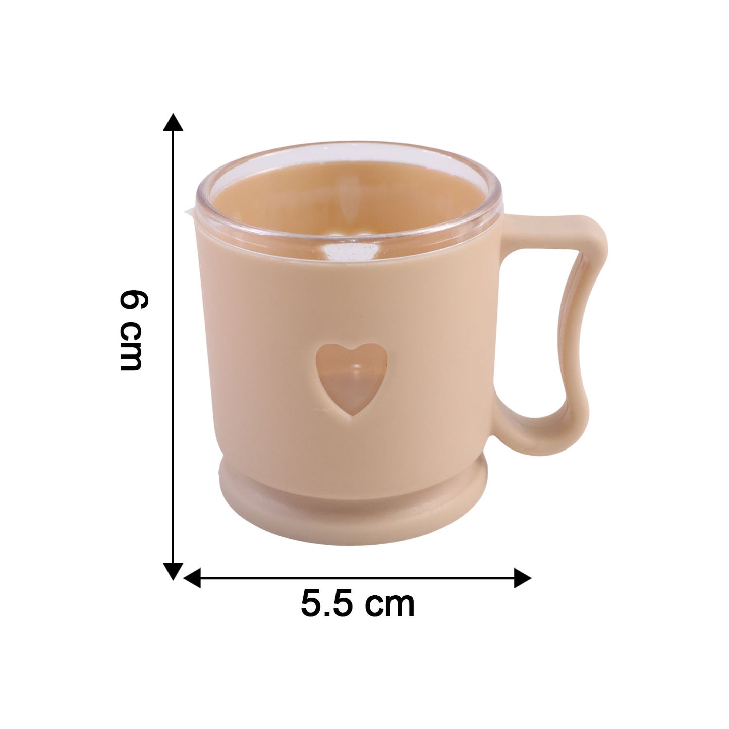 Mini Tea Coffee Mugs Set - 100ml, 6 Pc, Heart Design - Happy Price - Image 5