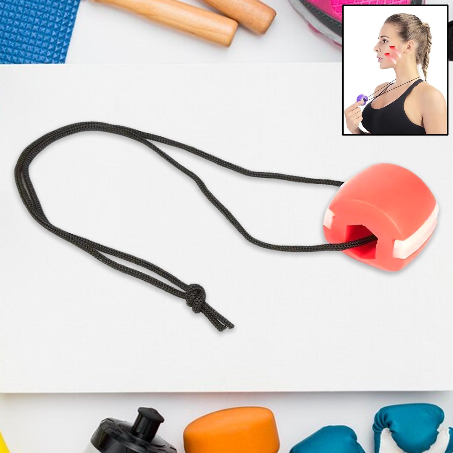 Pink Jawline Exerciser Tool For Men  Women - Happy Price - Image 3