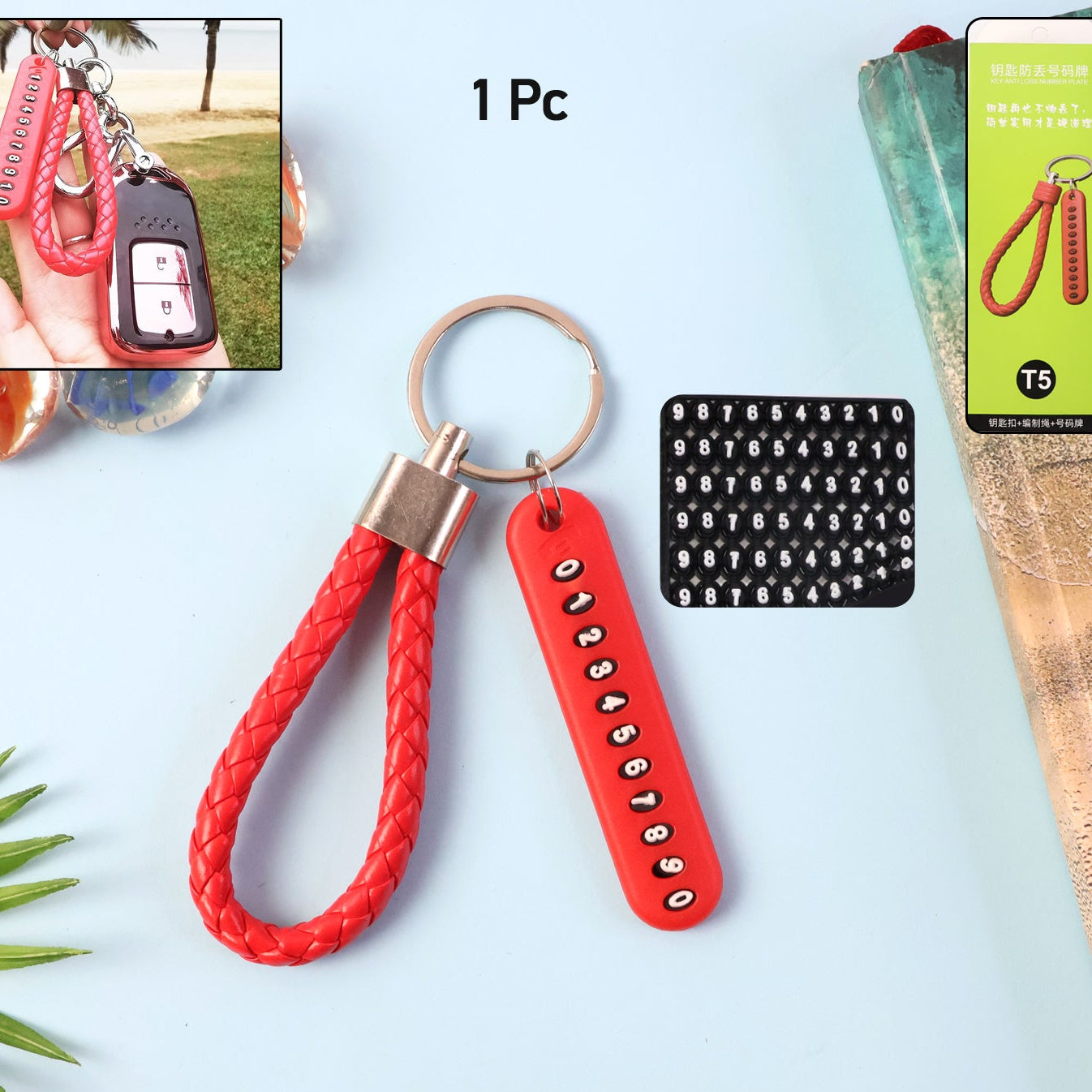 Numbered Anti-Lost Keychain for Keys & Bags - 1 Pc - Happy Price - Image 1