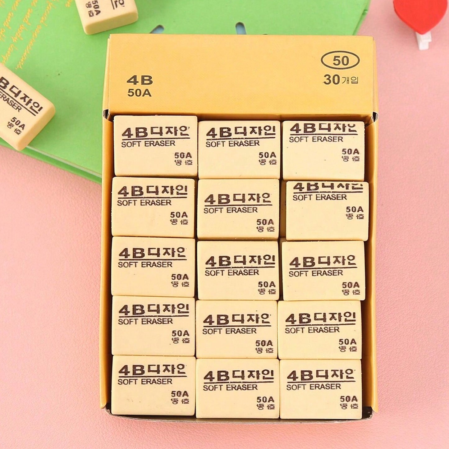 Erasers 30 Pack Pencil Erasers Yellow Erasers For Kids - Happy Price - Image 2