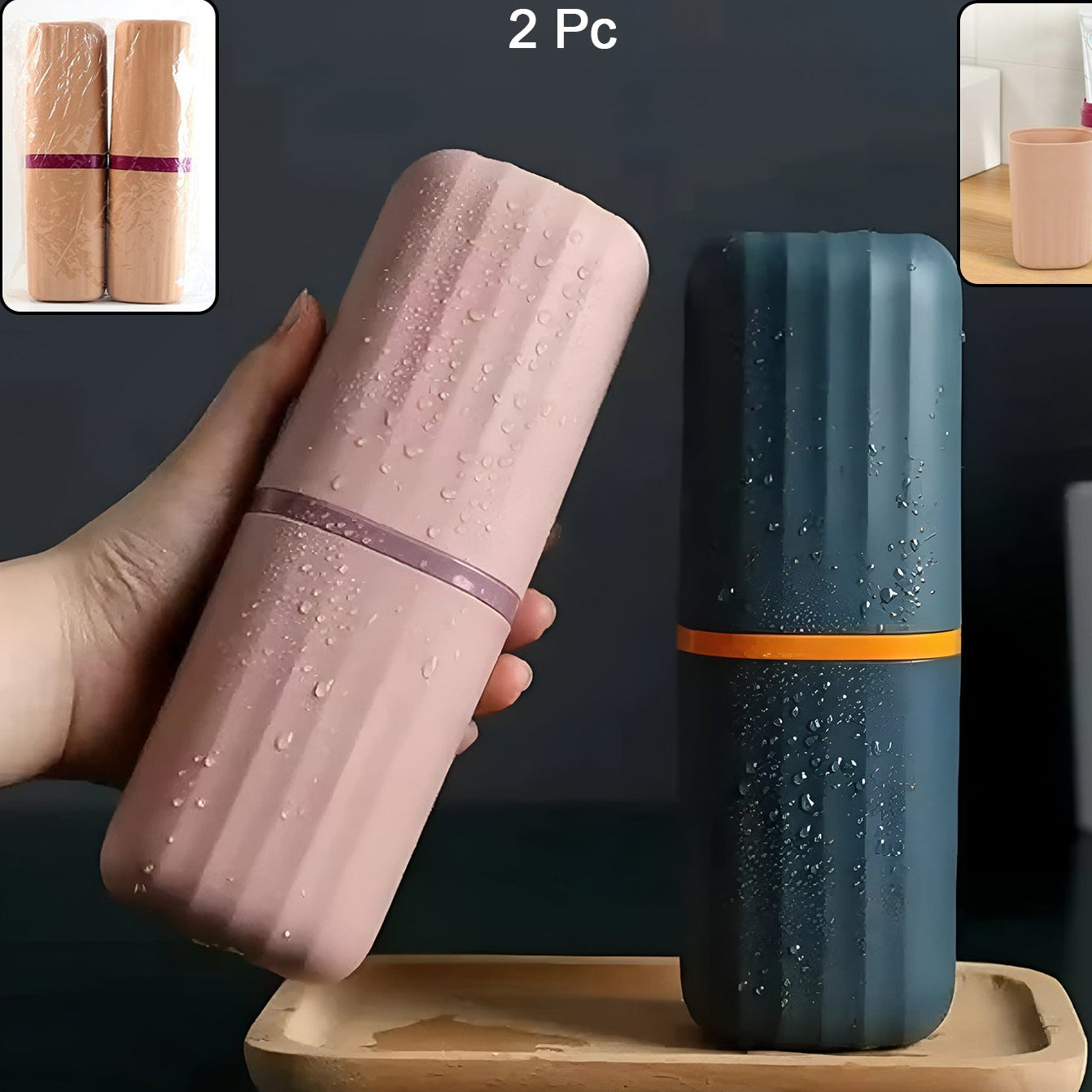 2 Pcs Portable Toothbrush Holder Case for Travel - Happy Price - Image 1