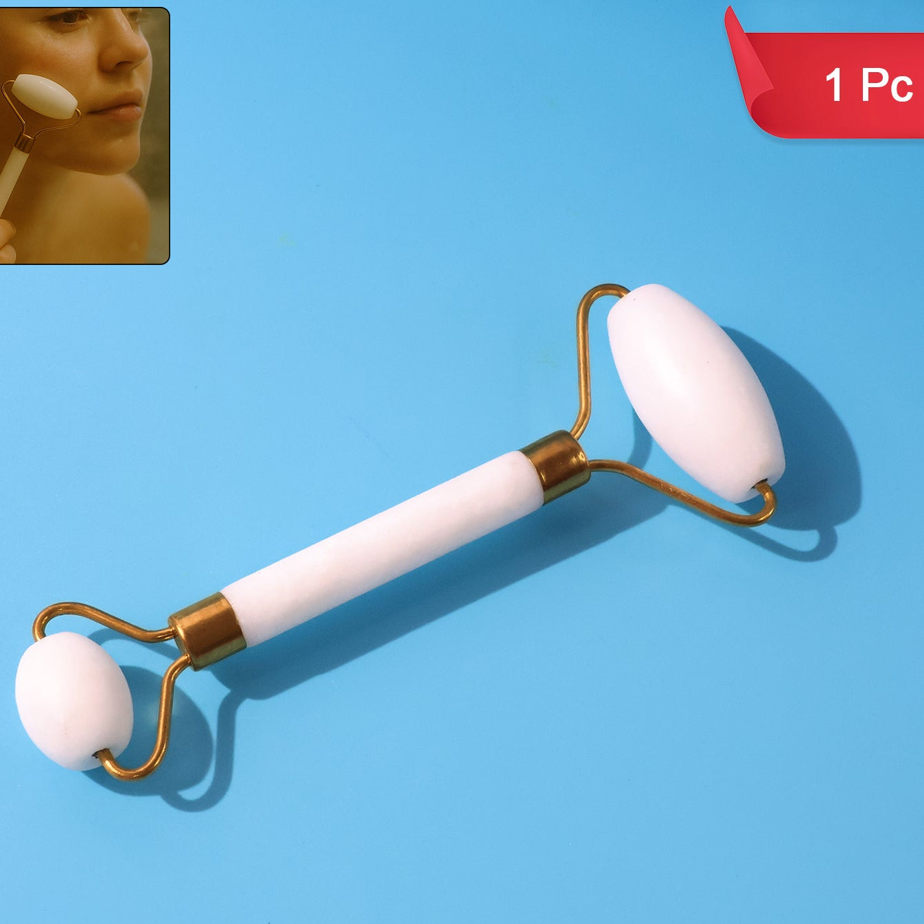 Dual-Ended Face Massage Roller Tool - 1 Pc - Happy Price - Image 1