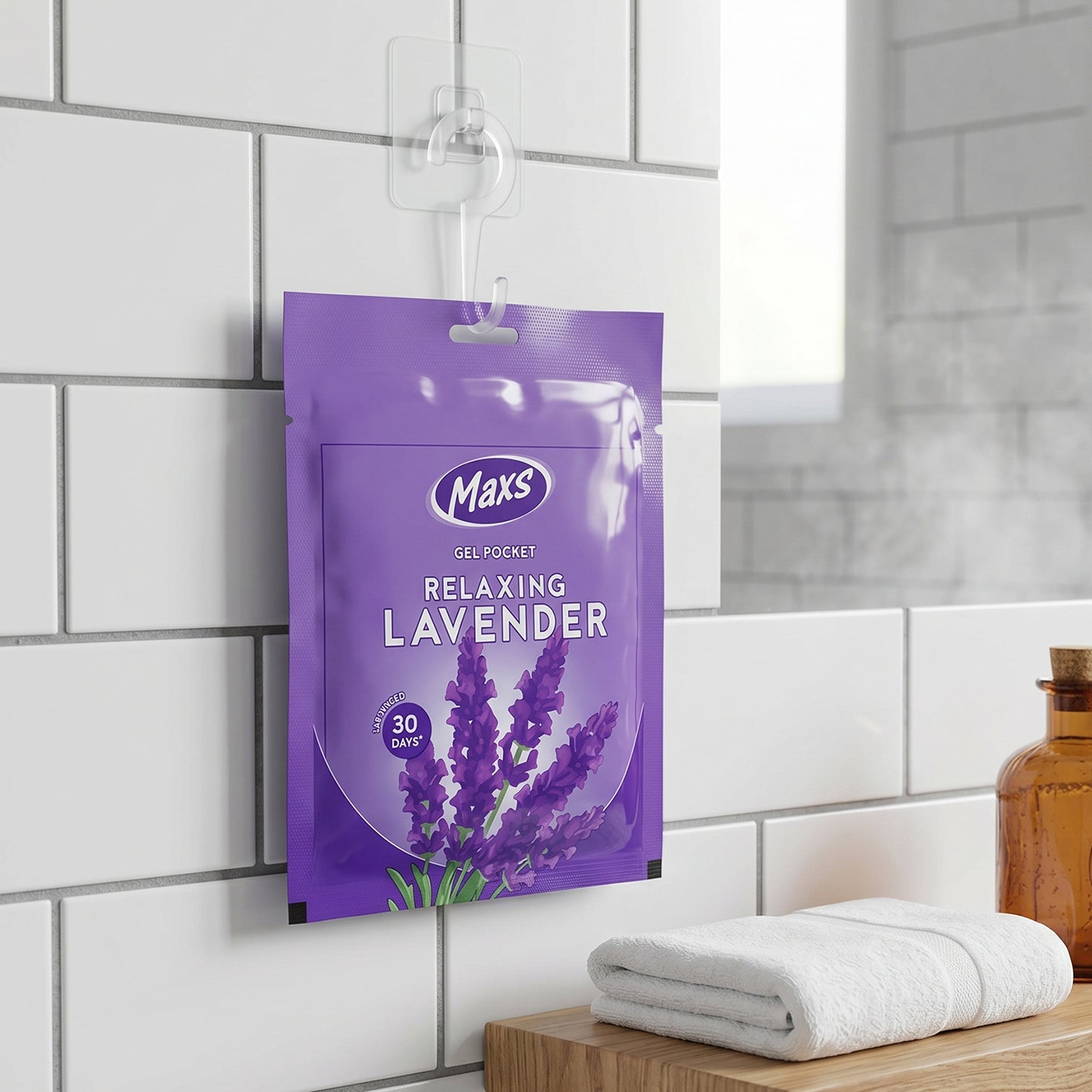 Maxs Relaxing Lavender Gel Air Freshener Pocket Long Lasting 10 Gm