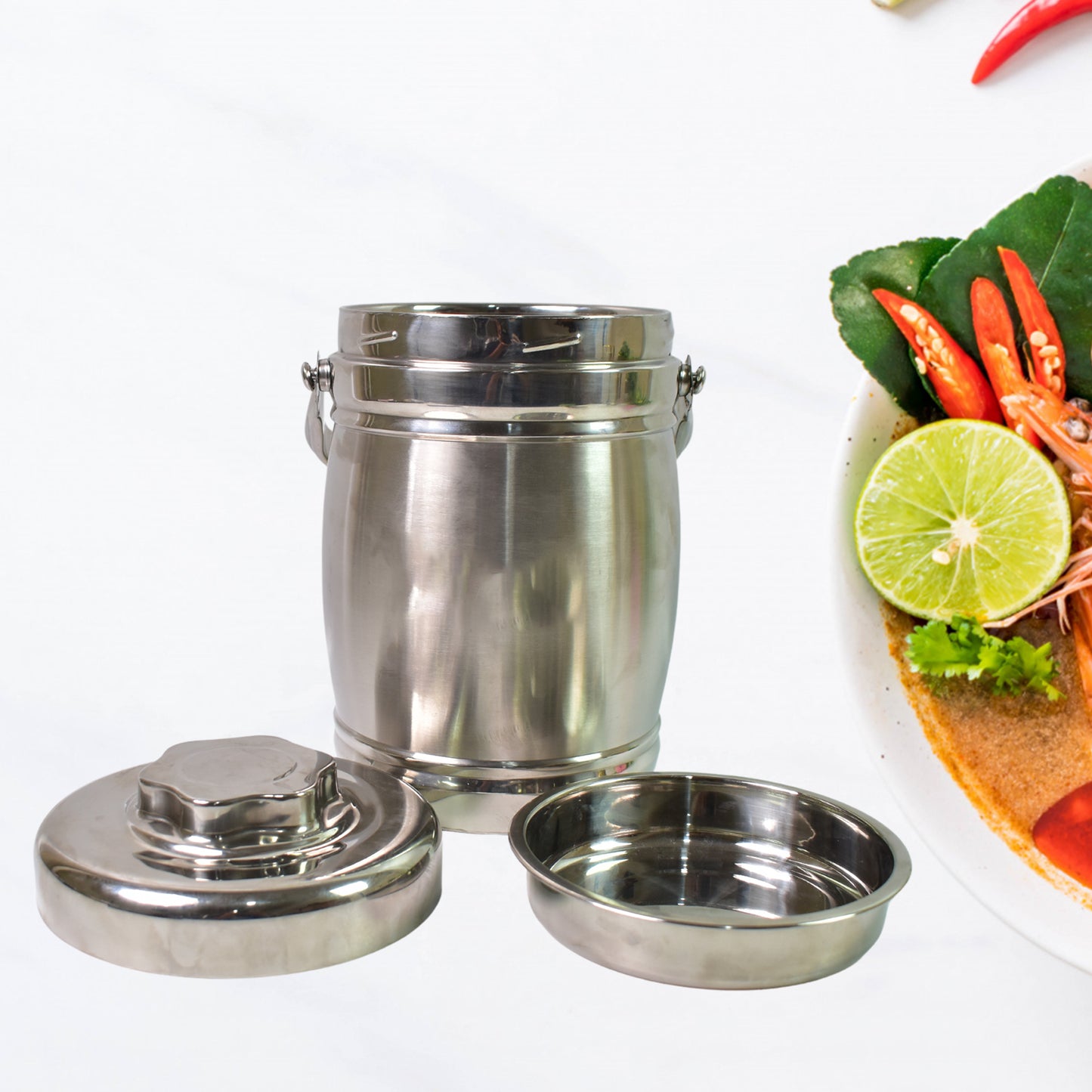 Stainless Steel Lunch Box Insulated Lunch Box Double Vacuumlayer (2.2 Ltr.) - Happy Price - Image 4