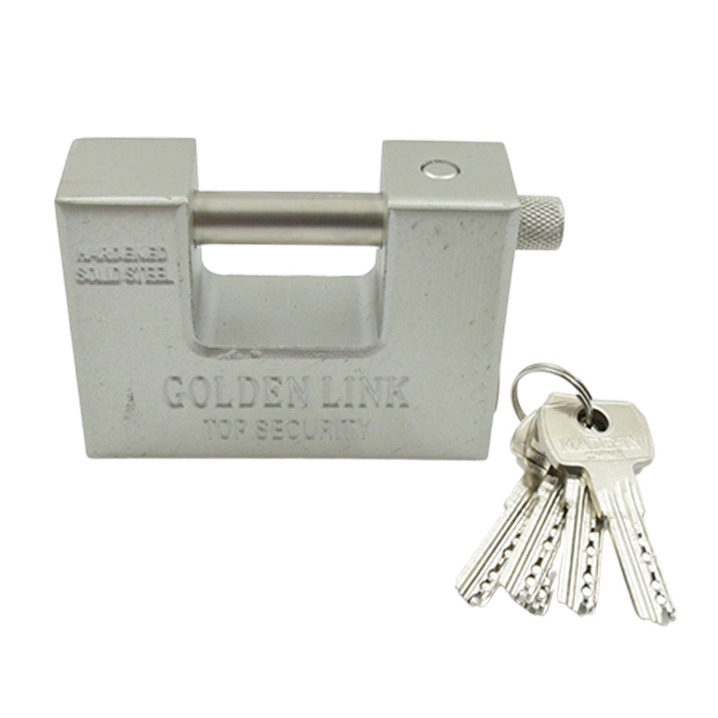 Stainless Steel Padlock  Rectangular Shape  Hardened Steel  High Resistance With 5 Keys Door Lock For Home Dormitory Waterproof Antirust Anti-theft Padlocks Outdoor Gate Shed Locks Warehouse Big Door Drawer Lock (94 Mm) - Happy Price - Image 4