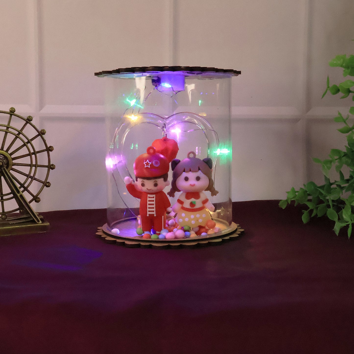 Cute LED Light Figurine Snow Globe Showpiece (1 Pc) - Happy Price - Image 5