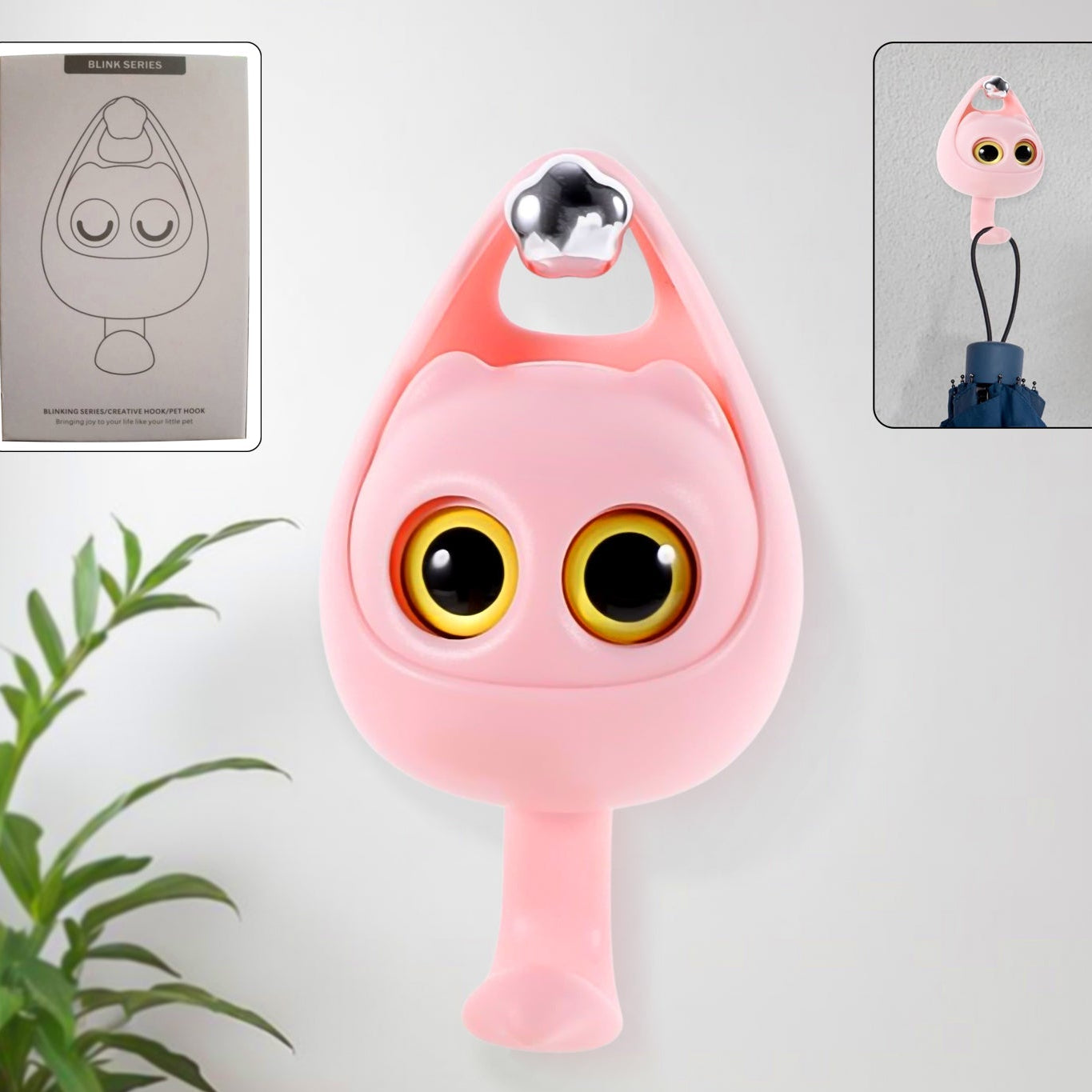 Creative Adhesive Coat Hook Wink Cat Hook (1 Pc) - Happy Price - Image 1