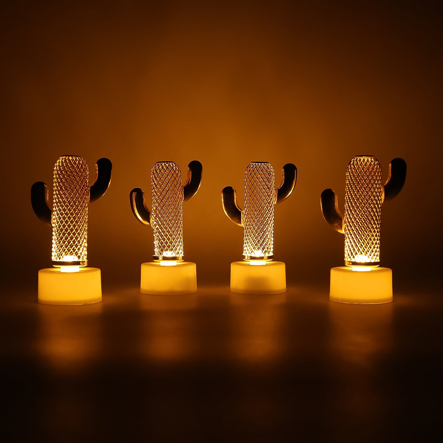 Set of 4 Cactus Shaped Flameless LED Candles for Home Decor - Happy Price - Image 4