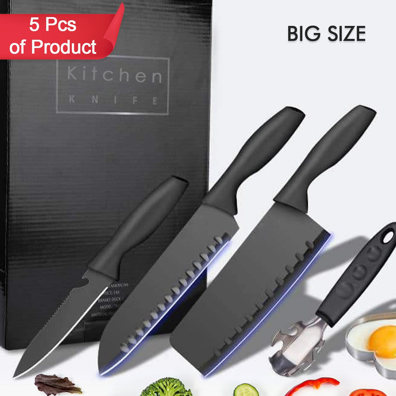 5-Piece Forged Stainless Steel Kitchen Knife Set - Happy Price - Image 1