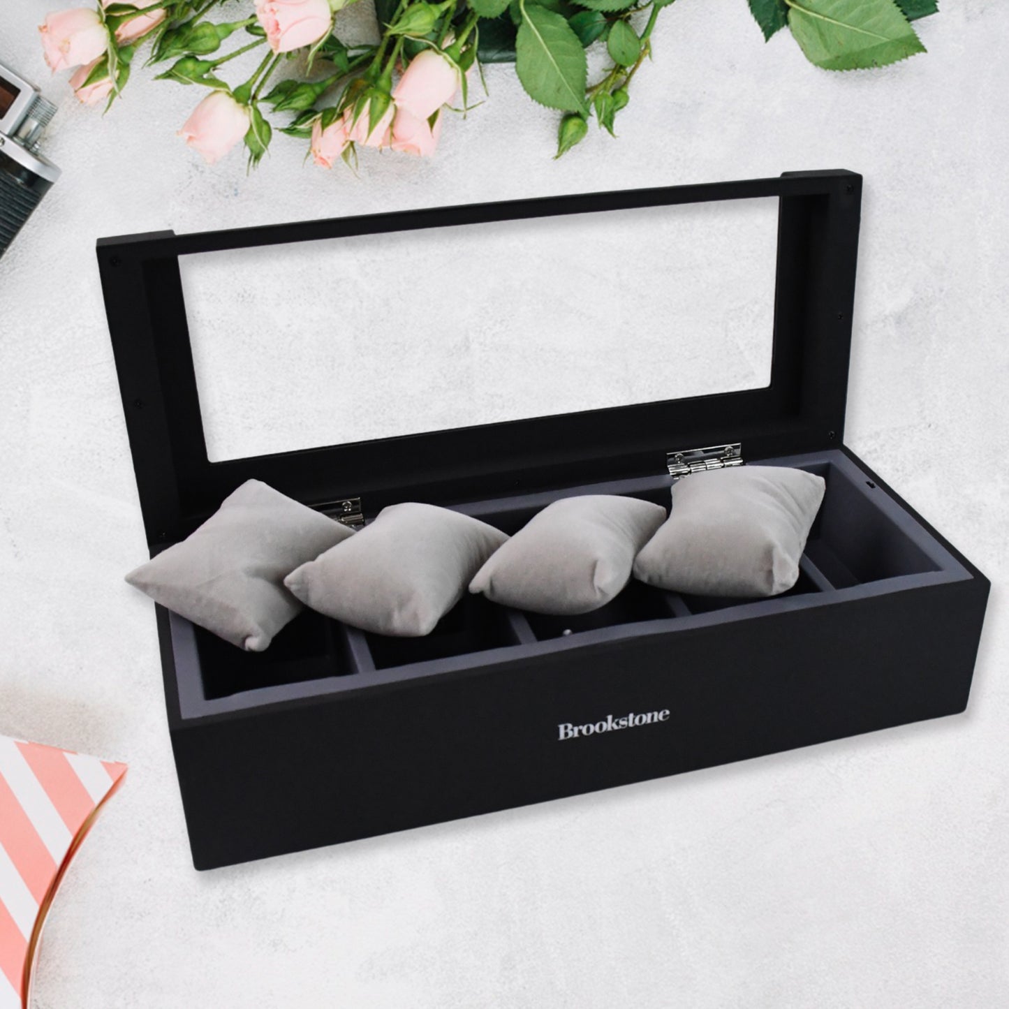 Style Fresh And Simple Girl Earrings Plate Jewellery Box Earrings Ring Multi-function Jewellery Storage Box - Happy Price - Image 4