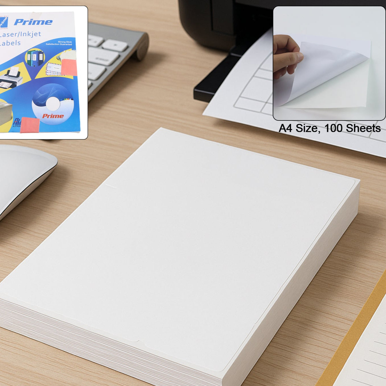 A4 Size Self-adhesive Printable Label Sheets (100 Sheet) - Happy Price - Image 1