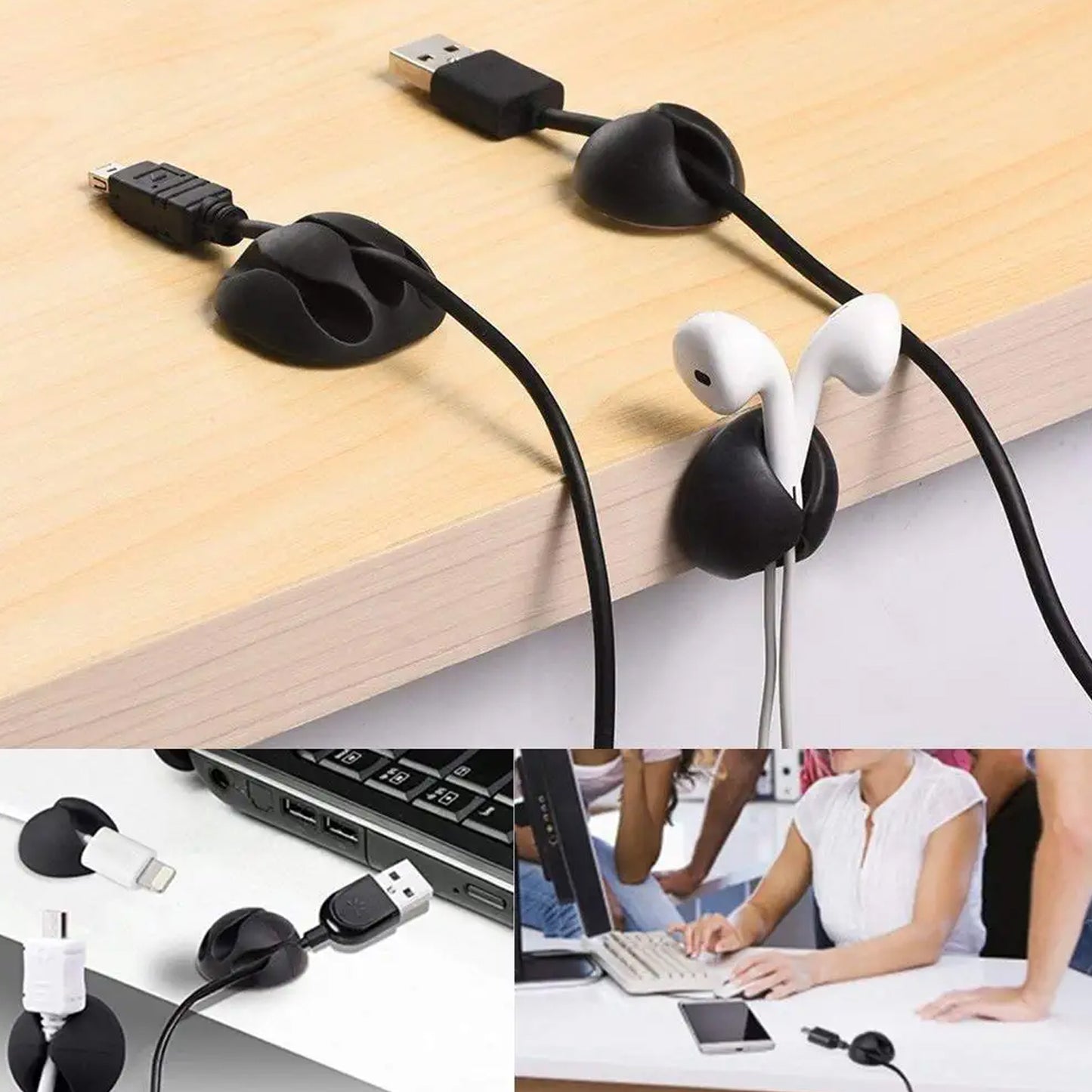 Cable Clips Multi Purpose Cable Organizer  Wire Holder For Desk And Table Use - Happy Price - Image 2