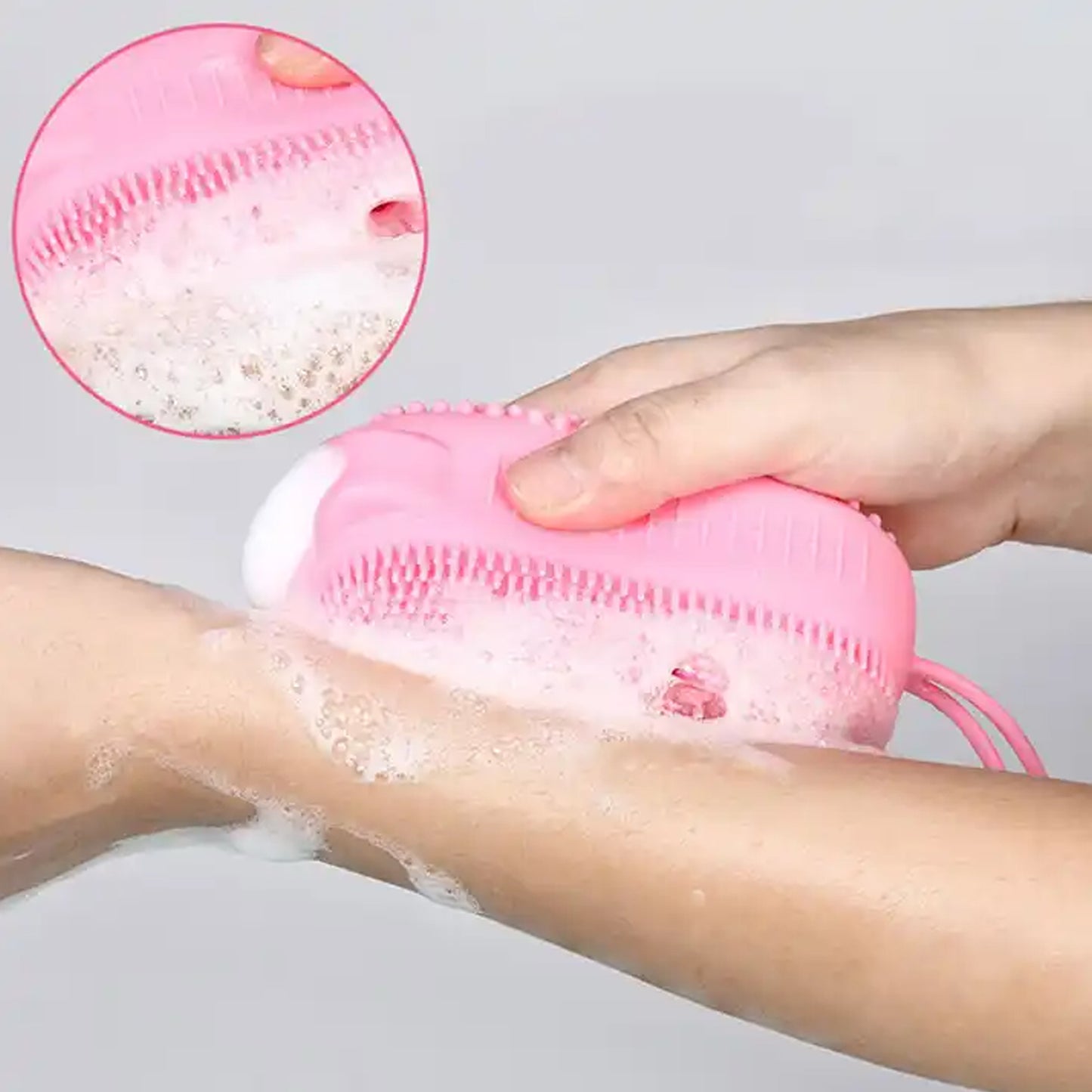 Silicone Super Soft Silicone Bath Brush Double-sided Body Scrubber Brush For Deep Cleasing Exfoliating Ultra-soft Scrubber(1 Pc) - Happy Price - Image 4