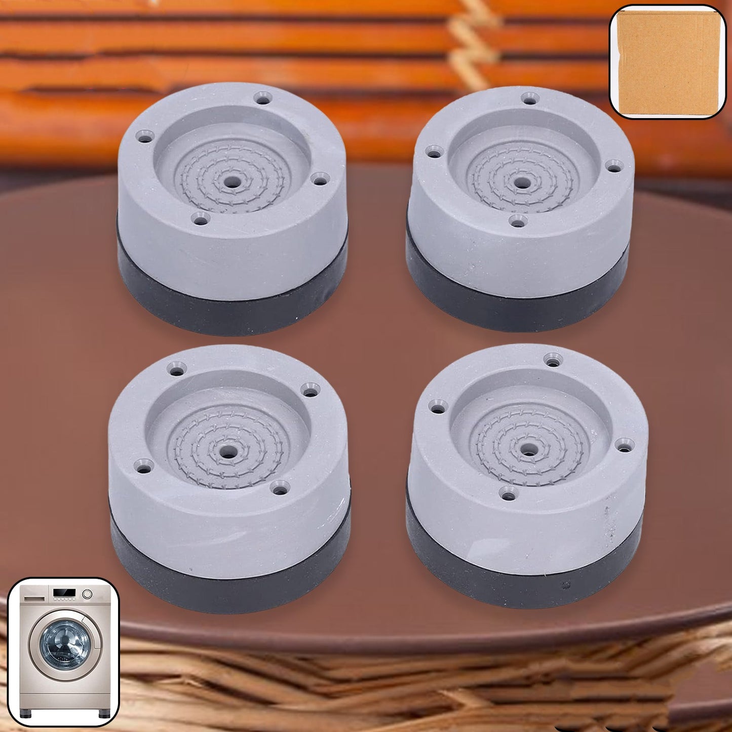 Round Washing Machine Support Pad (4 Pcs Set) - Happy Price - Image 2