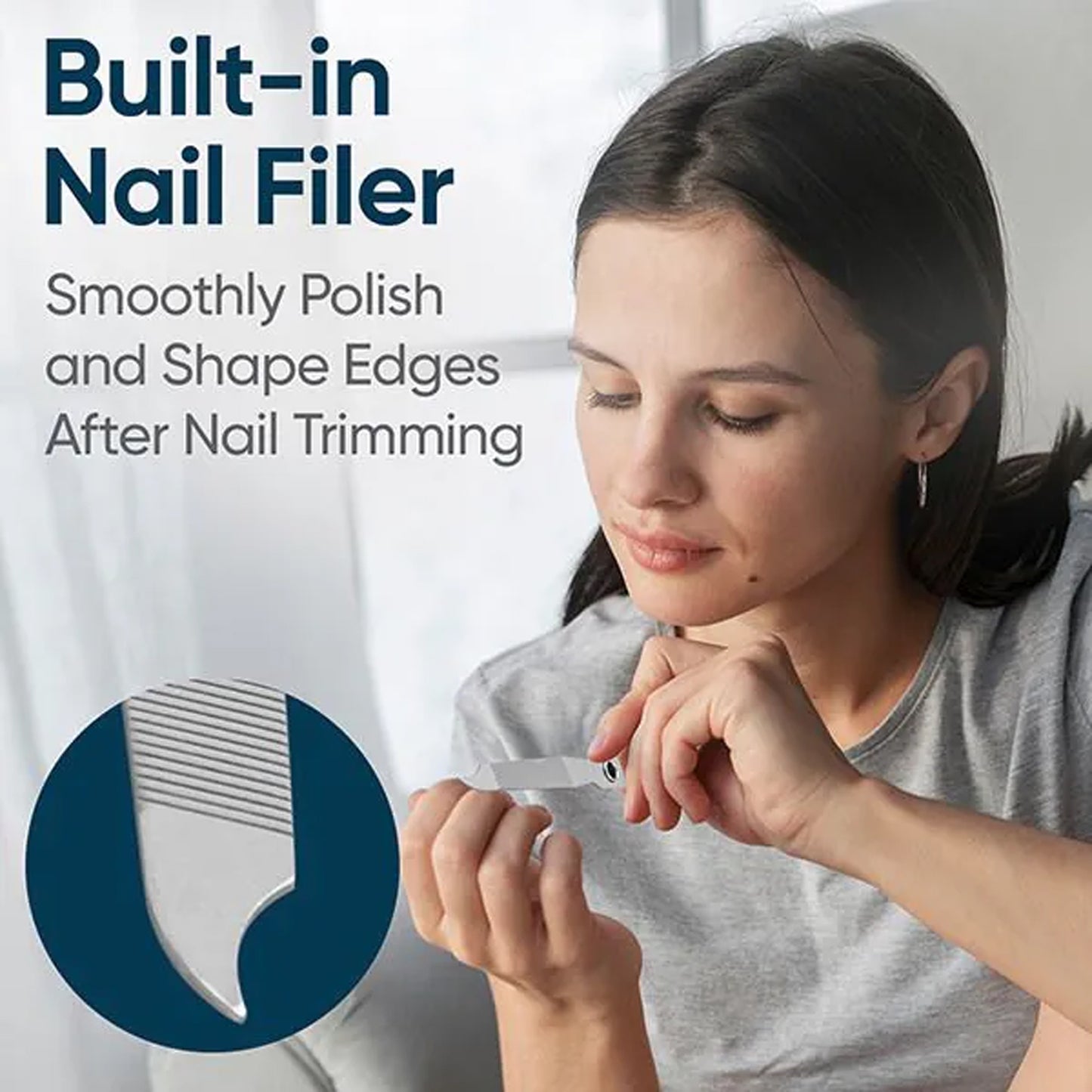 Heavy-duty Stainless Steel Nail Cutter with File - 1 Pc - Happy Price - Image 4