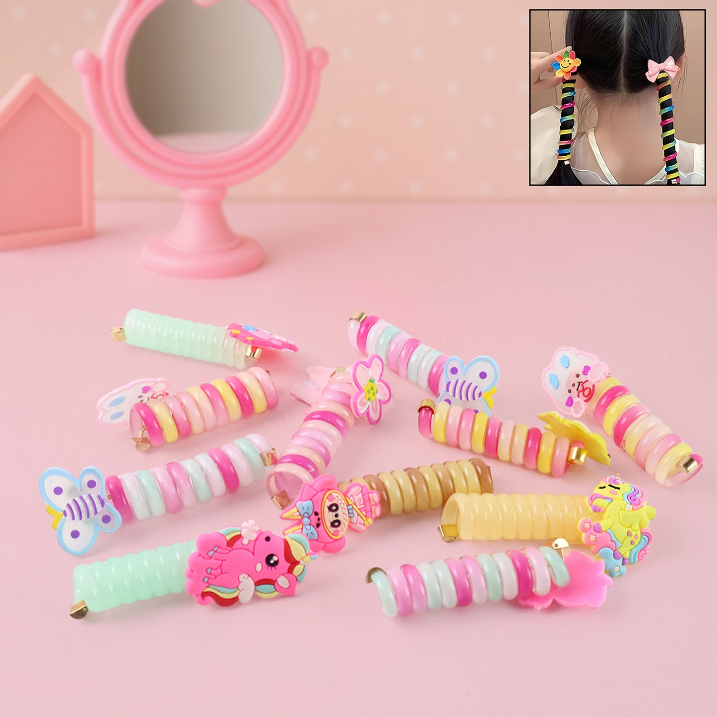 12 Pcs Kids Spiral Hair Braiding Clips - Assorted Cartoon Designs - Happy Price - Image 3