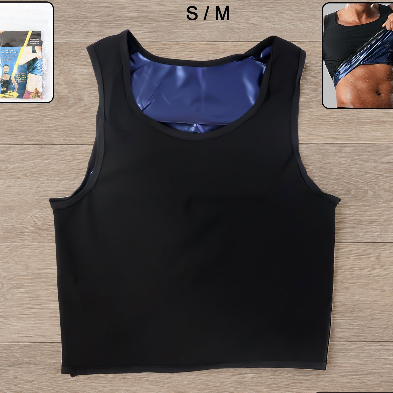 Men's Slimming Sweat Shaper Tank Top - Neoprene Body Vest for Fitness (S/M, 1 Pc) - Happy Price - Image 1