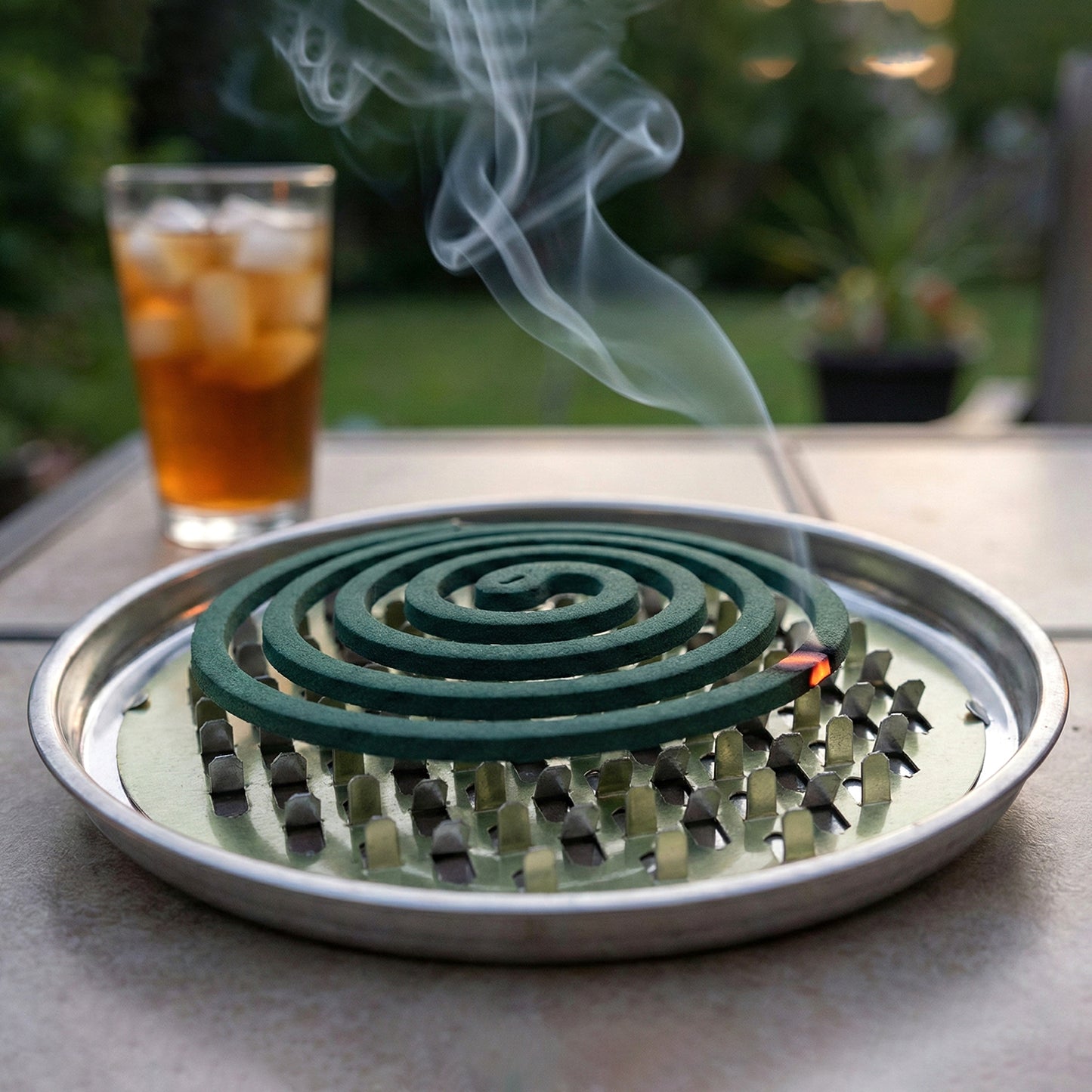 Round Metal Mosquito Coil Holder with Ash Tray - 1 Piece - Happy Price - Image 3